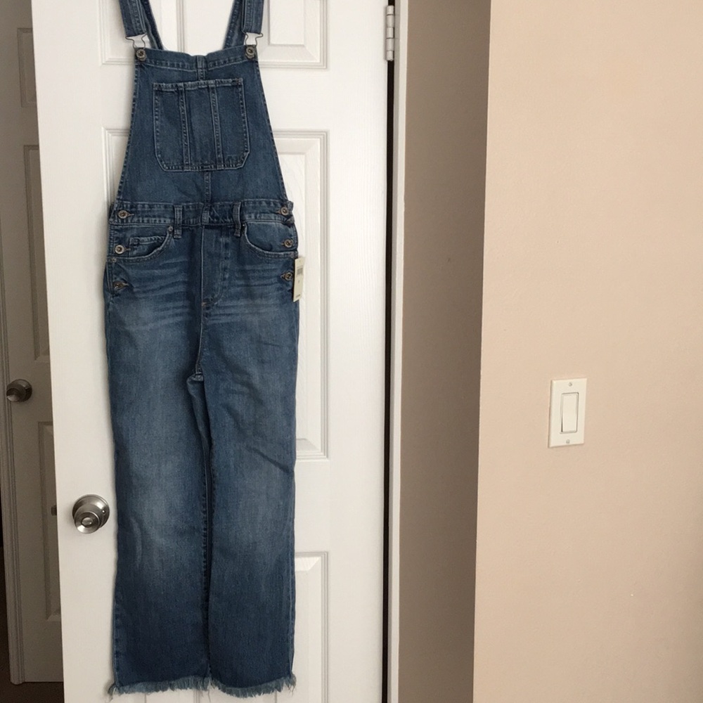 NWT Lucky Brand ‘Bridget crop’ flare overalls
